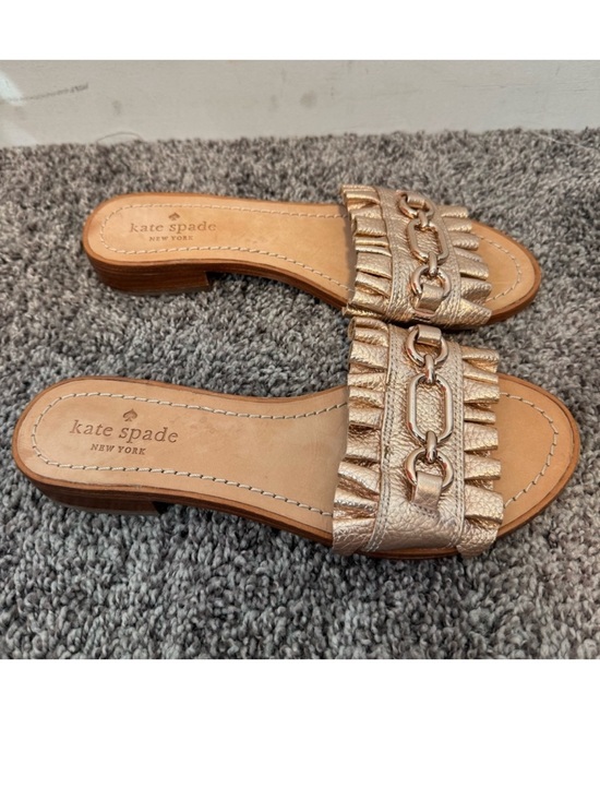 kate spade Shoes - KATE SPADE Rose Gold Beau Slide Sandal Flat